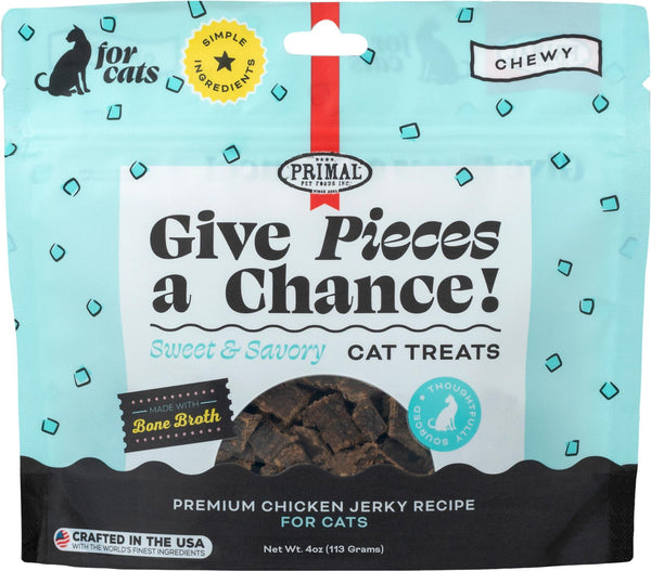 Primal Give Pieces A Chance Friandises pour chats au poulet avec bouillon