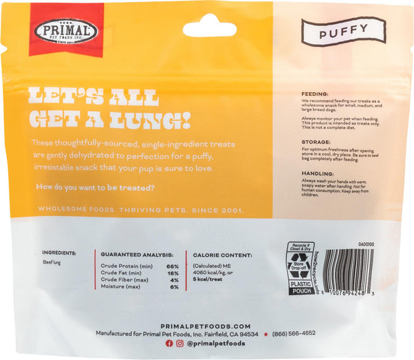Primal Let's All Get A Lung Beef Dog Treats