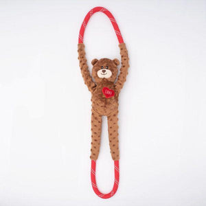 ZippyPaws Valentine's RopeTugz Bear Dog Toy