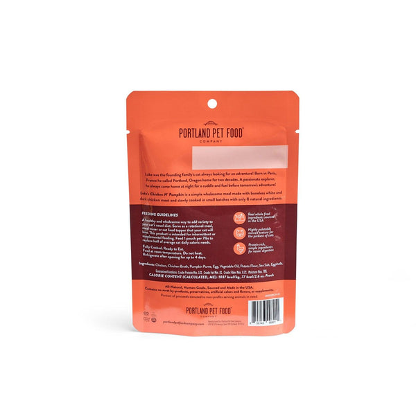 Portland Pet Food Company Luke's Chicken N' Pumpkin Wet Cat Food Pouch