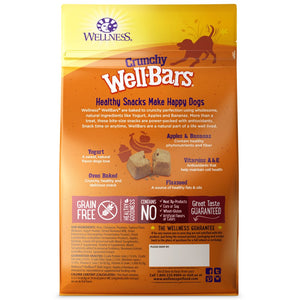 Wellness Crunchy WellBars Yogurt, Apples & Bananas Baked Grain-Free Dog Treats
