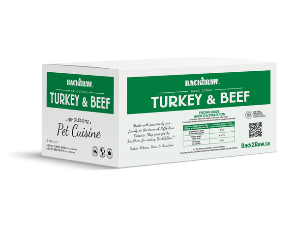 Back2Raw Basic Combo Turkey & Beef Raw Frozen Dog Food