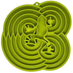 SodaPup eTray Plateau d'enrichissement motif grenouille d'eau distributeur lent pour chien, Vert