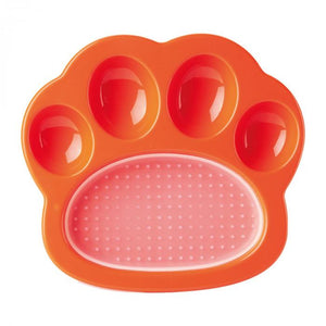 PetDreamHouse Paw 2-in-1 Pet Slow Feeder & Lick Pad, Orange