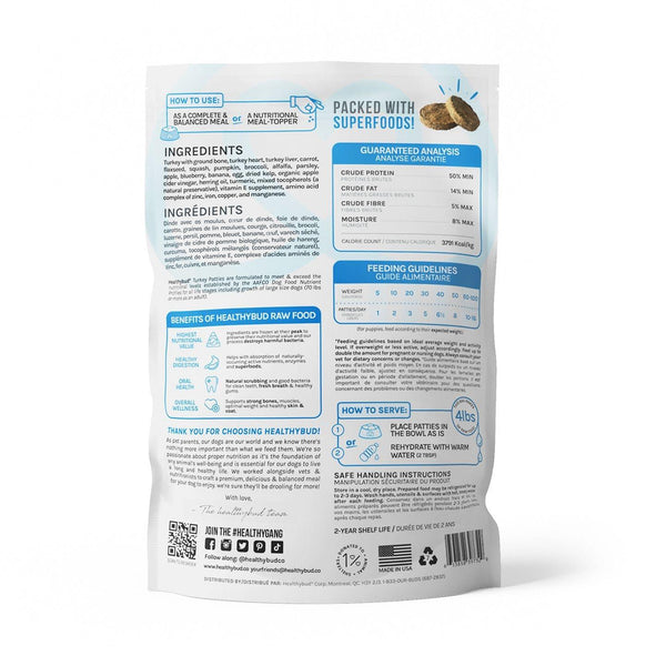 Healthybud Turkey Dinner Patties Freeze-Dried Dog Food