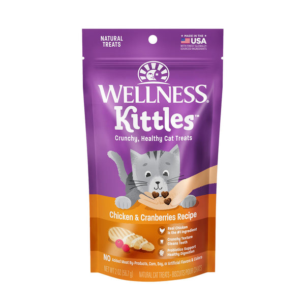 Wellness Kittles Chicken & Cranberries Grain-Free Cat Treats, 2-oz