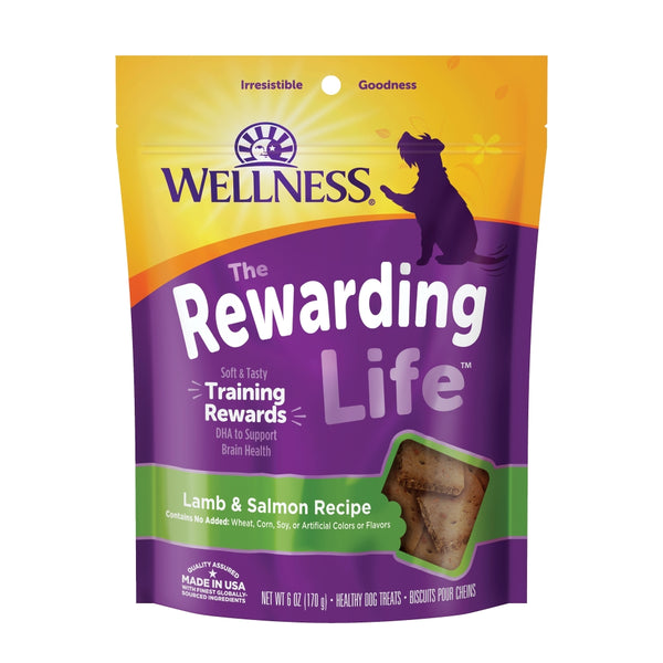 Wellness Grain-Free The Rewarding Life Lamb & Salmon Soft & Chewy Dog Treats, 6-oz