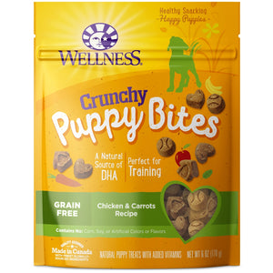 Wellness Grain-Free Crunchy Puppy Bites Chicken & Carrots Dog Treats, 6-oz