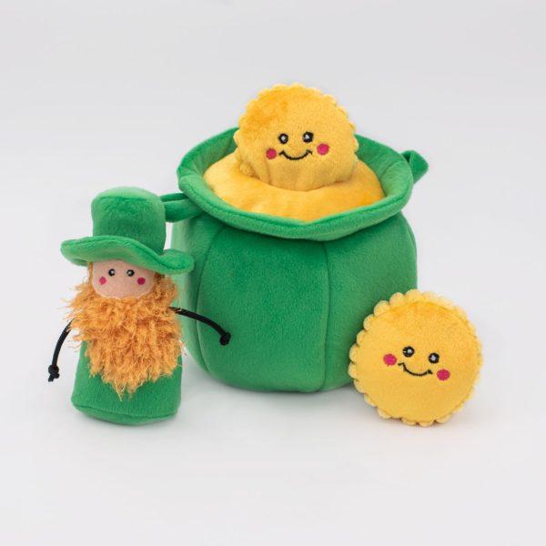 ZippyPaws St. Patrick's Burrow Pot of Gold Dog Toy