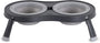 Dexas Double Elevated Pet Feeder, Light Gray