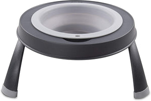 Dexas Single Elevated Pet Feeder, Light Gray