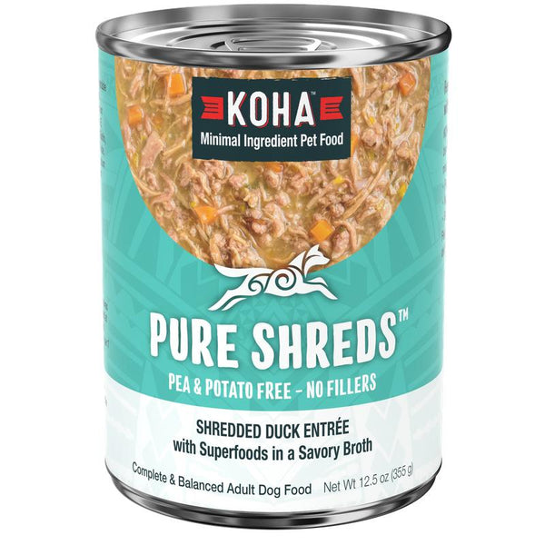 KOHA Pure Shreds Shredded Duck Entree Wet Dog Food Can