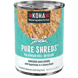 KOHA Pure Shreds Shredded Duck Entree Wet Dog Food Can