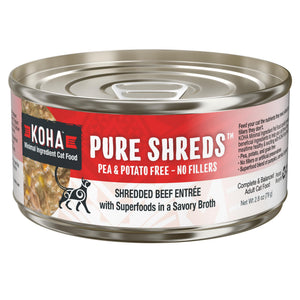 KOHA Pure Shreds Shredded Beef Entree Wet Cat Food Can