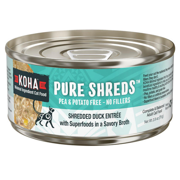 KOHA Pure Shreds Shredded Duck Entree Wet Cat Food Can