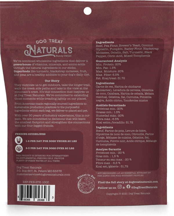 Dog Treat Naturals Superfood Beef & Pumpkin Sticks Dog Treats