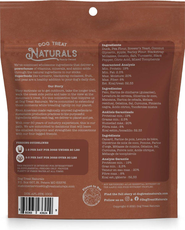 Dog Treat Naturals Superfood Duck & Apple Sticks Dog Treats