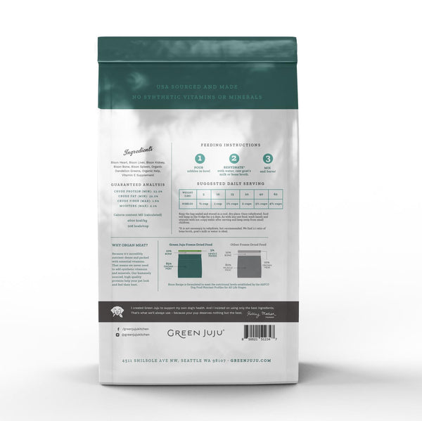 Green Juju Limited Ingredient Diet Bison Raw Freeze-Dried Dog Food
