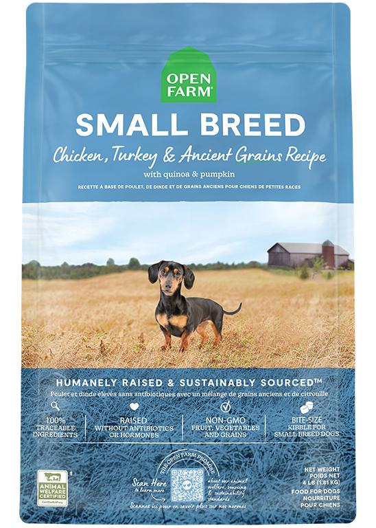 Open Farm Recette poulet, dinde et grains anciens pour petites races Croquettes pour chiens