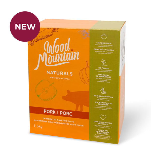 Wood Mountain Naturals Nourriture déshydratée pour chiens au porc