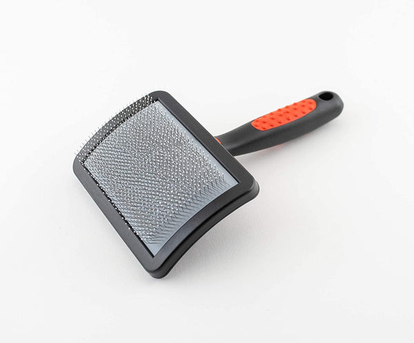 Paw Brothers Brosse slicker courbée universelle à poils doux avec bouts de poils revêtus pour chiens
