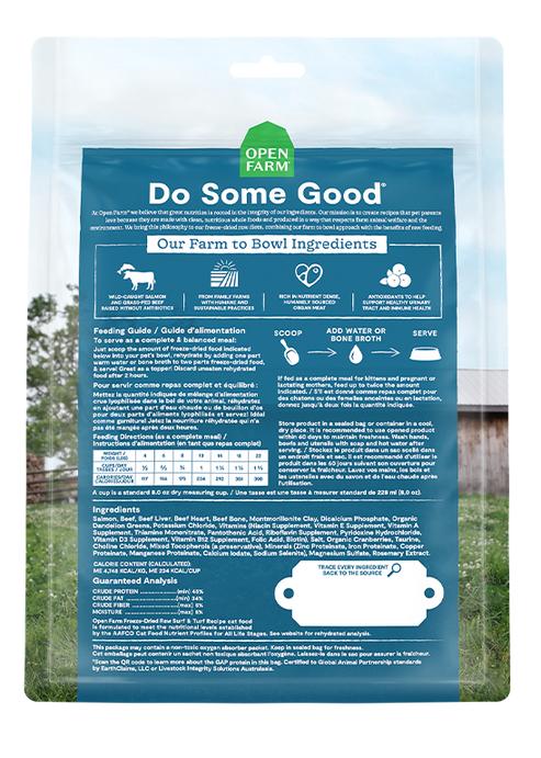 Open Farm Morsels Surf & Turf Recette crue nourriture pour chats lyophilisée