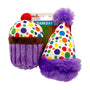 Huxley & Kent Power Plush Tiny Tuff It's My Barkday Dog Toy, Purple