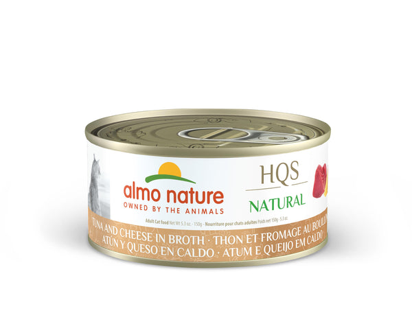 Almo Nature HQS Natural Tuna & Cheese in Broth Wet Cat Food Can
