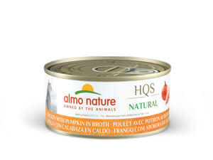 Almo Nature HQS Natural Chicken with Pumpkin in Broth Wet Cat Food Can