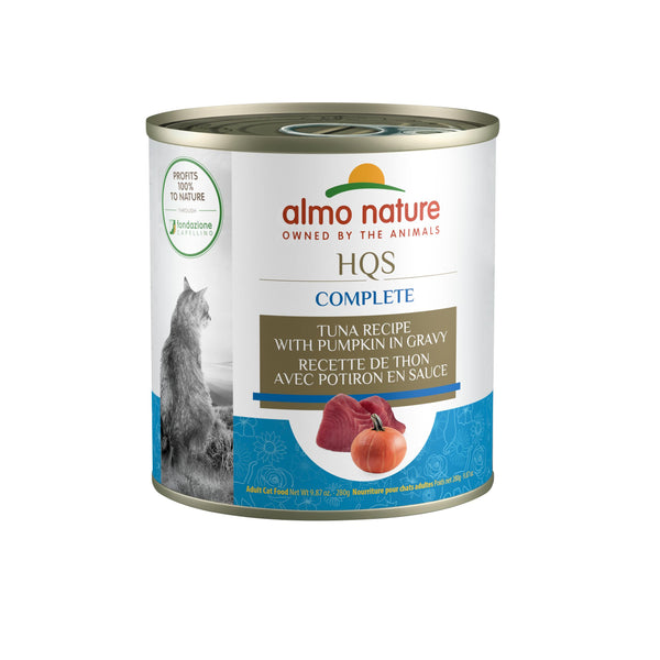 Almo Nature HQS Complete Tuna Recipe with Pumpkin in Gravy Wet Cat Food Can