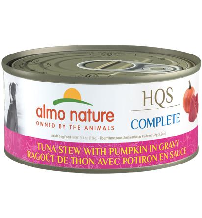 Almo Nature HQS Complete Tuna Stew with Pumpkin in Gravy Wet Dog Food Can