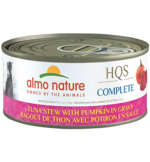 Almo Nature HQS Complete Tuna Stew with Pumpkin in Gravy Wet Dog Food Can