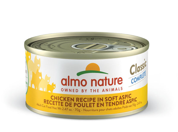 Almo Nature Classic Complete Chicken Recipe in Soft Aspic Wet Cat Food Can