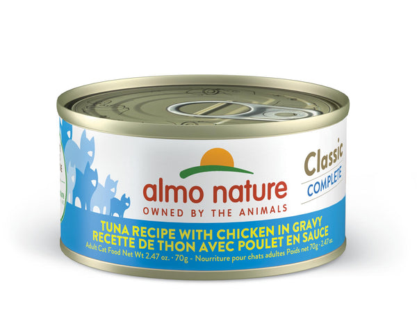 Almo Nature Classic Complete Tuna Recipe with Chicken in Gravy Wet Cat Food Can