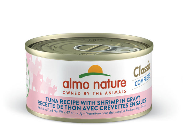 Almo Nature Classic Complete Tuna Recipe with Shrimp in Gravy Wet Cat Food Can