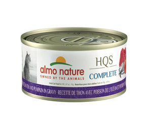 Almo Nature HQS Complete Tuna Recipe with Ocean Fish & Pumpkin in Gravy Wet Cat Food Can