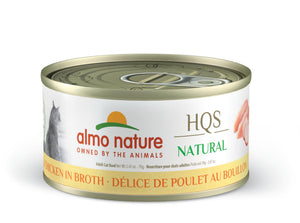 Almo Nature HQS Natural Chicken Deli in Broth Wet Cat Food Can