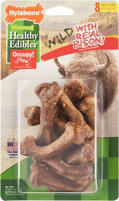 Nylabone Natural Healthy Edibles Wild with Real Bison Small Dog Treats
