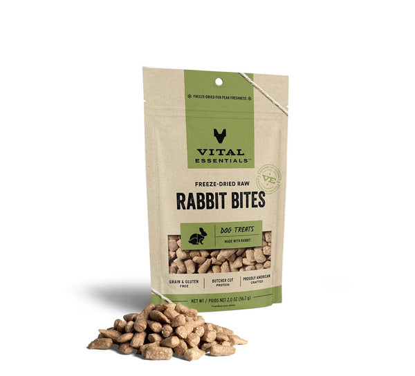 Vital Essentials Rabbit Bites Freeze-Dried Raw Dog Treats
