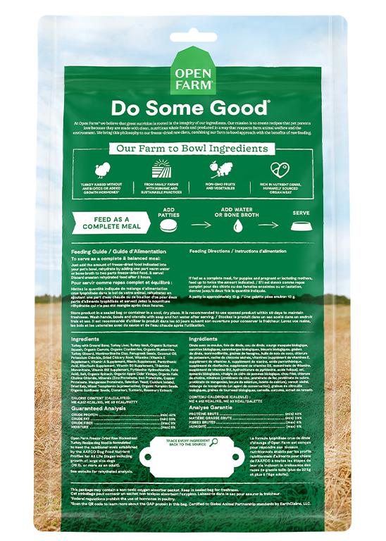 Open Farm Homestead Turkey Recipe Dinner Patties Freeze-Dried Raw Dog Food