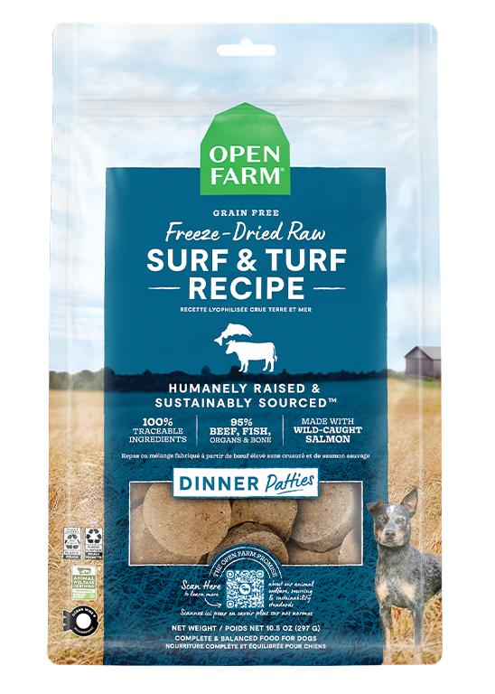 Open Farm Surf & Turf Recipe Dinner Patties Freeze-Dried Raw Dog Food