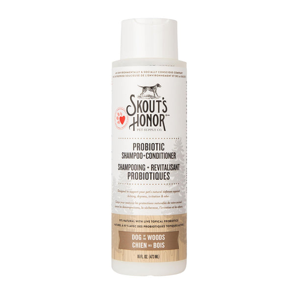 Skout's Honor Shampoing et après-shampoing probiotiques Dog of the Woods pour animaux (CA)