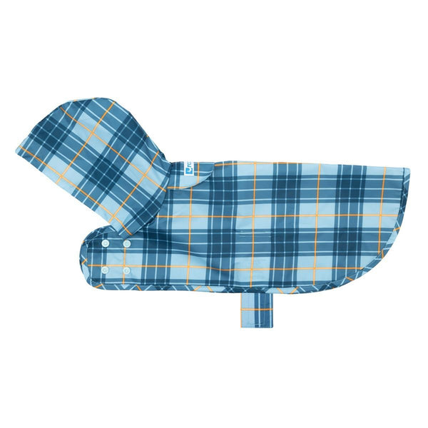 RC Pets Poncho imperméable compact, Écossais bleu