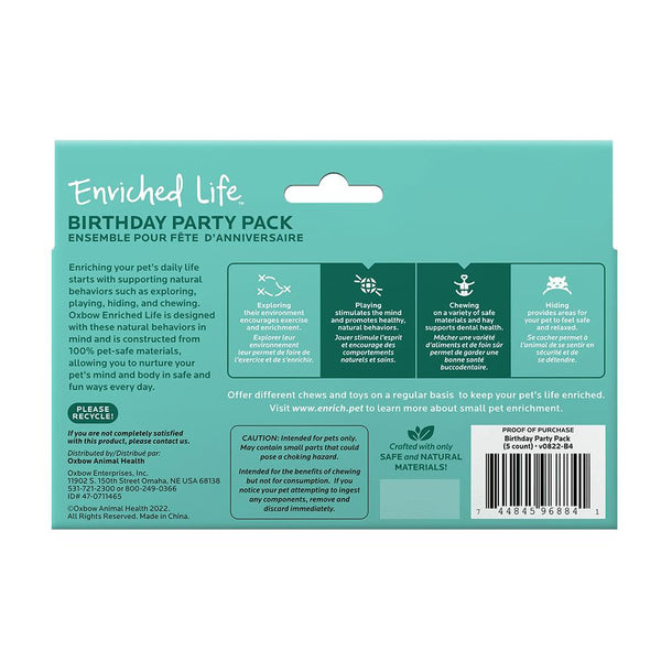 Oxbow Enriched Life Birthday Party Pack Small Animal Toy, 5-count