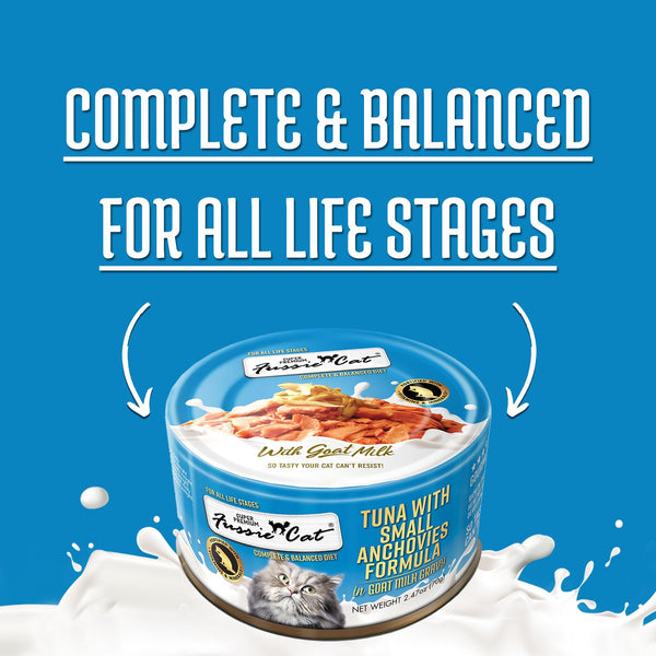 Fussie Cat Tuna with Small Anchovies Formula in Goat Milk Gravy Wet Cat Food Can