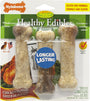 Nylabone Healthy comestibles Lot de 3 gâteries pour os de chien à saveur de poulet plus durables, petit, 4,5 pouces (lot de 3)