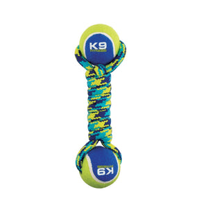 Zeus K9 Fitness Double Tennis Ball Rope Dumbbell Dog Toy