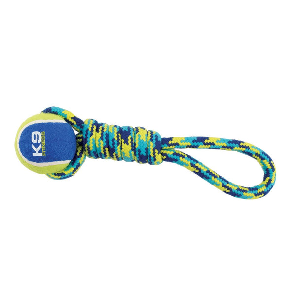 Zeus K9 Fitness Tennis Ball Rope Tug Dog Toy