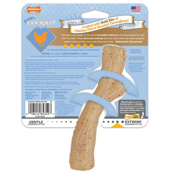 Nylabone Gourmet Style Strong Stick Chicken Flavor Puppy Dog Toy