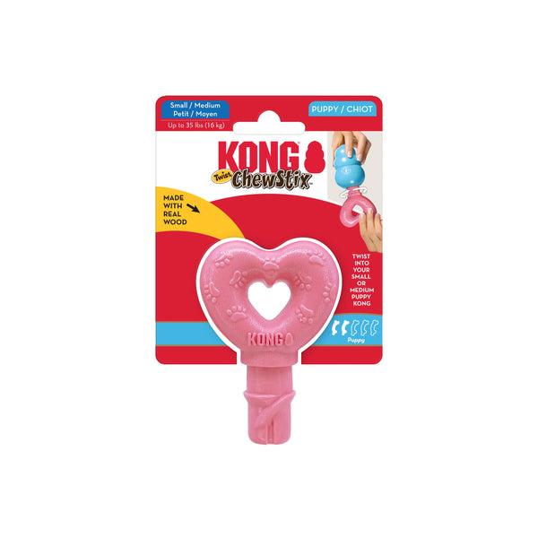 KONG ChewStix Puppy Twist Heart Dog Toy